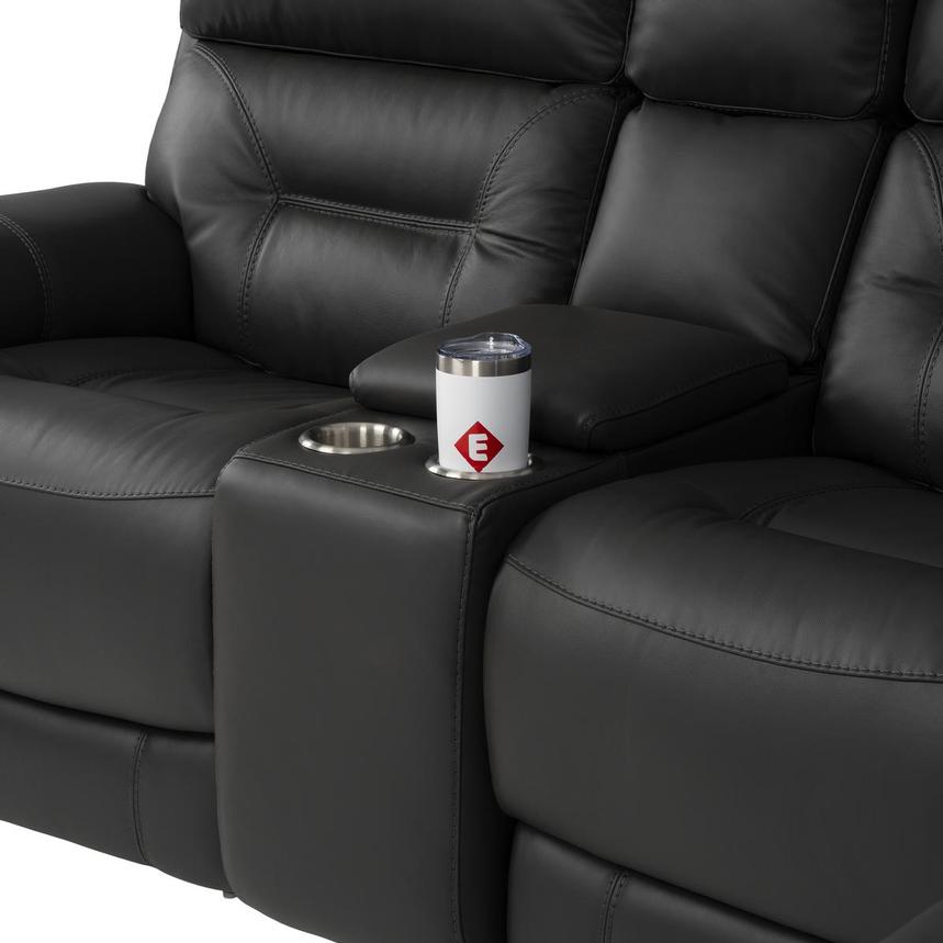 Palmer Dark Gray Leather Power Reclining Sectional with 7PCS/3PWR alternate image, 6 of 11 images.