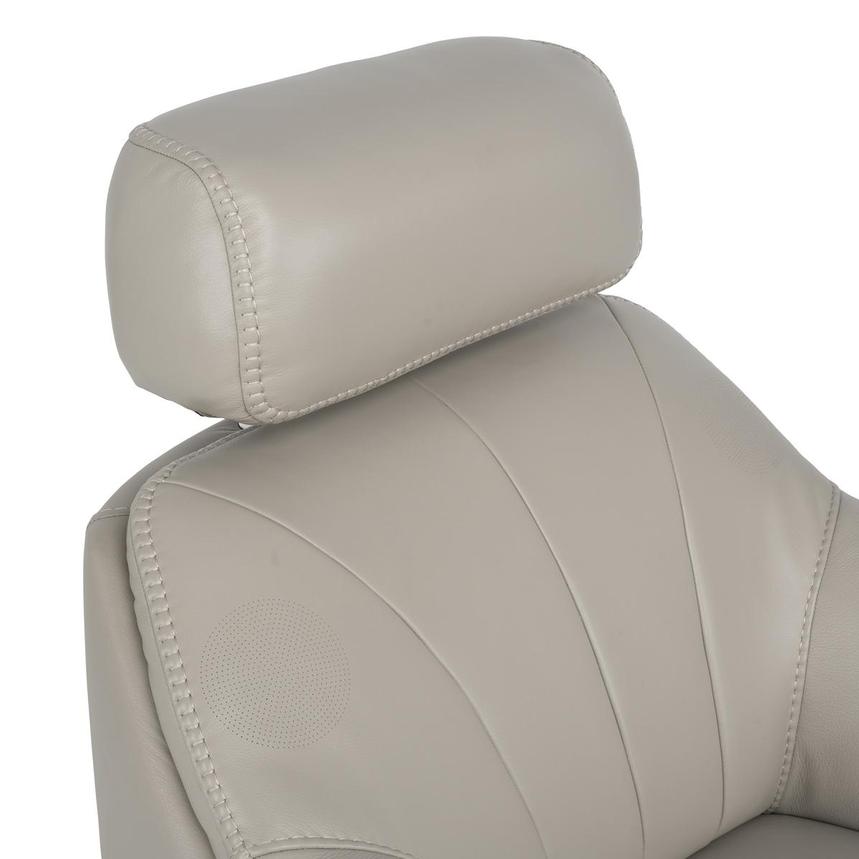 LuxTone Gray Leather Power Tilt Recliner alternate image, 7 of 12 images.