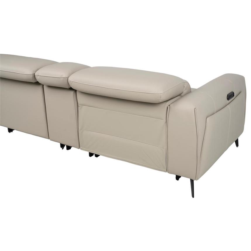 Luke 2.0 Taupe Leather Power Reclining Sectional with 6PCS/2PWR alternate image, 5 of 12 images.