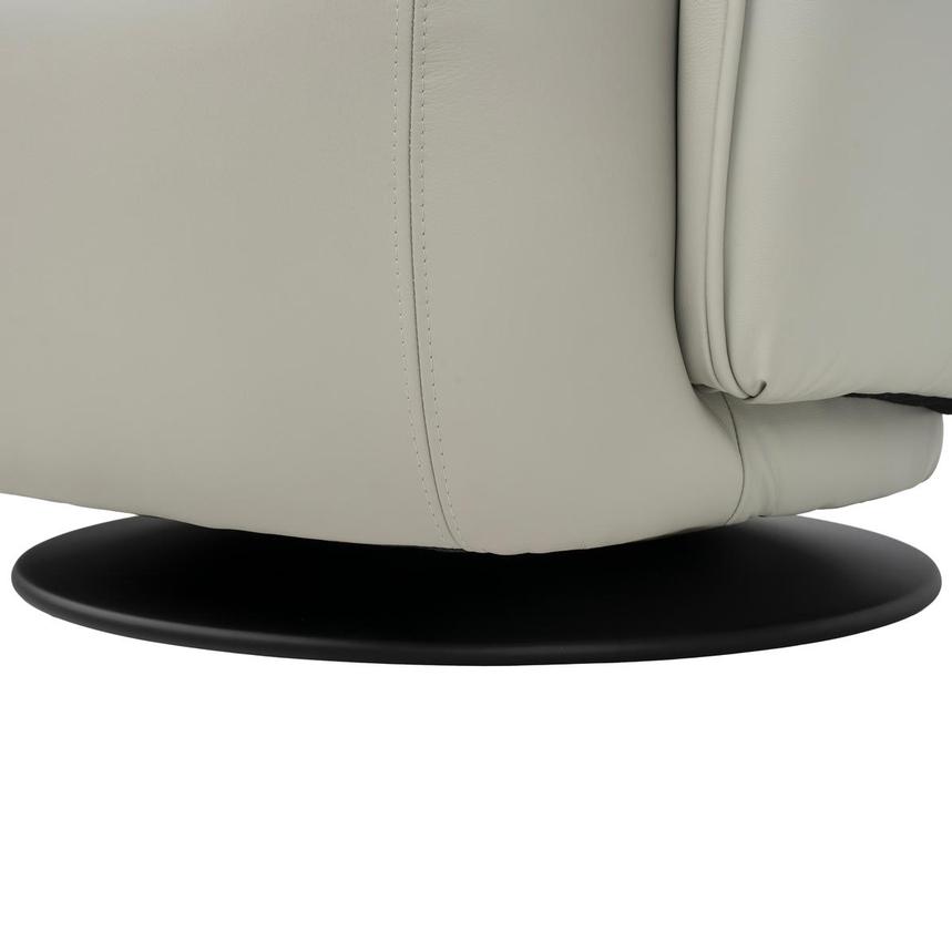 Aurelia Light Gray Leather Swivel Rocker Chair  alternate image, 10 of 10 images.