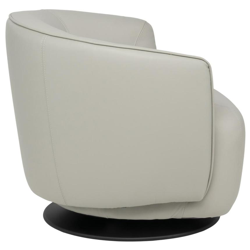 Aurelia Light Gray Leather Swivel Rocker Chair  alternate image, 5 of 10 images.