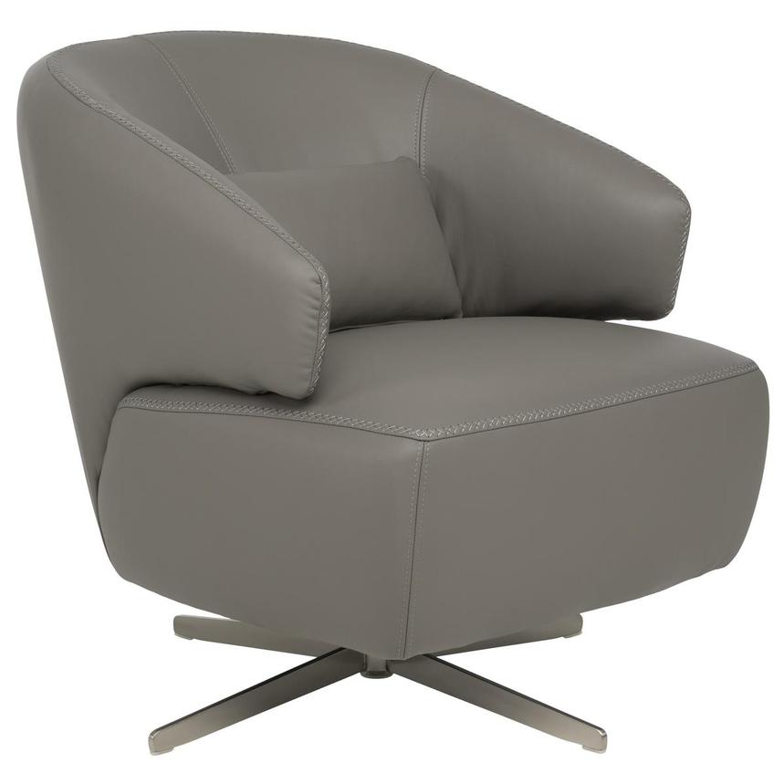 Tivona Gray Leather Swivel Chair alternate image, 3 of 9 images.
