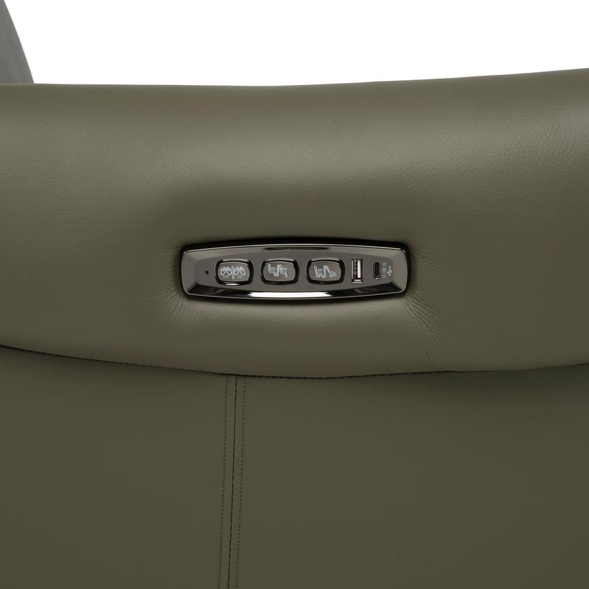 Torrence Green Leather Power Recliner  alternate image, 15 of 16 images.
