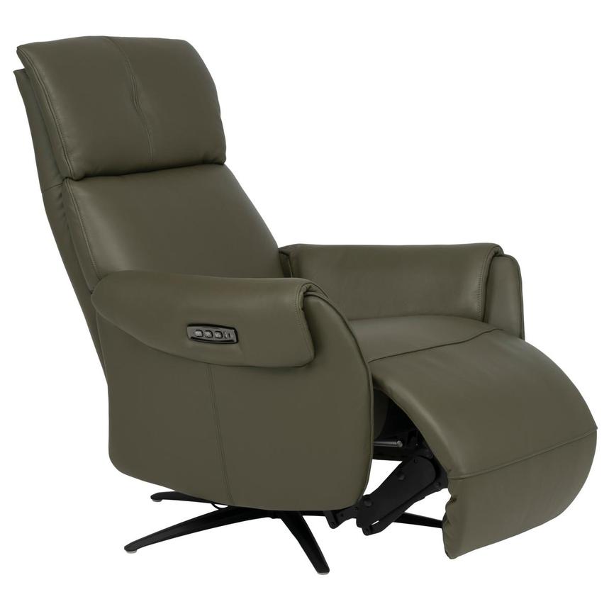 Torrence Green Leather Power Recliner  alternate image, 7 of 16 images.
