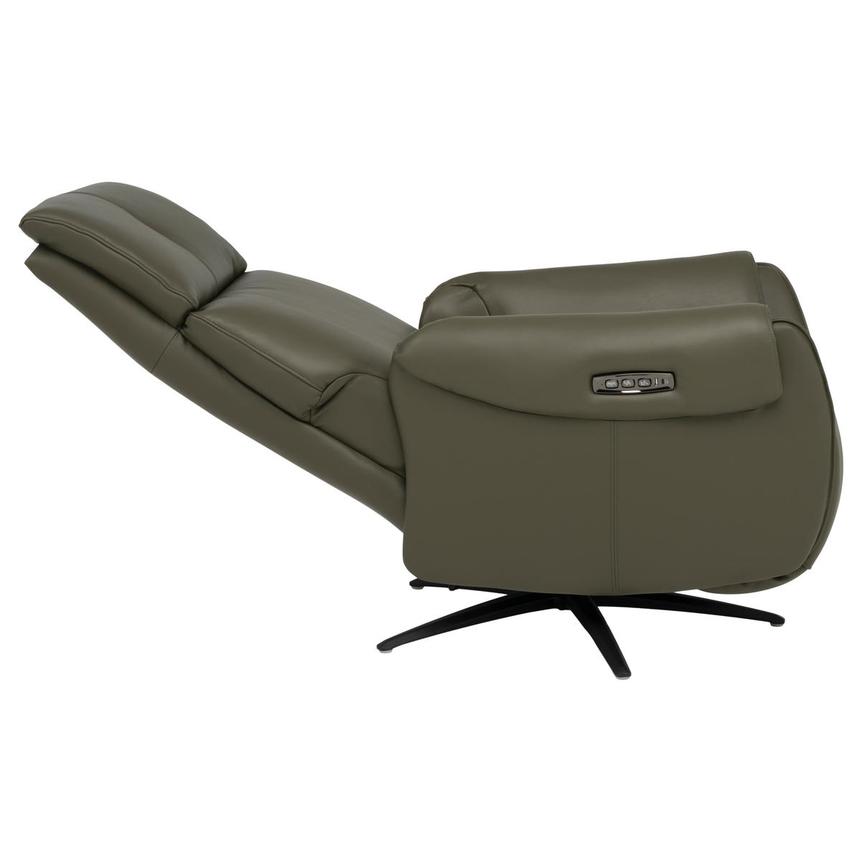 Torrence Green Leather Power Swivel Recliner w/Massage  alternate image, 10 of 17 images.