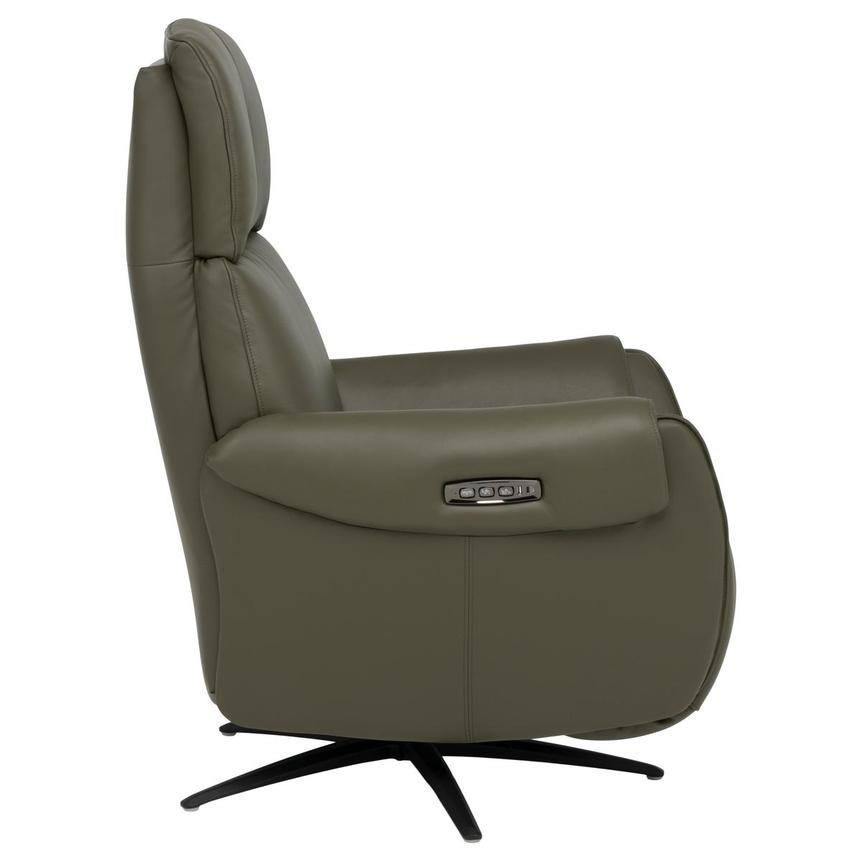 Torrence Green Leather Power Swivel Recliner w/Massage  alternate image, 5 of 17 images.