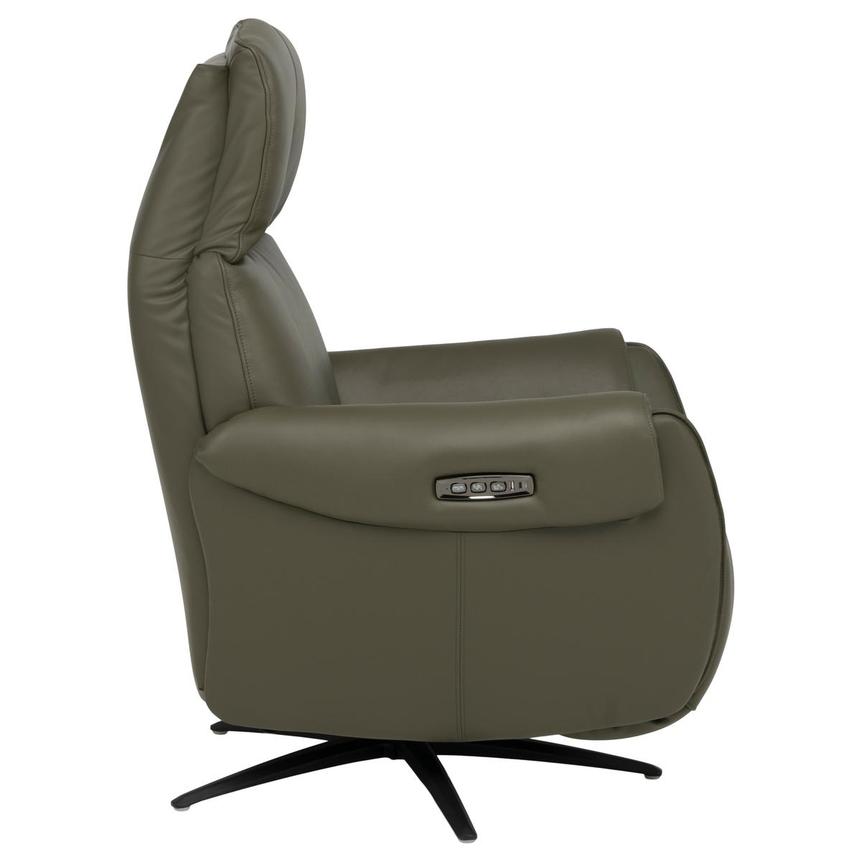 Torrence Green Leather Power Swivel Recliner w/Massage  alternate image, 5 of 16 images.