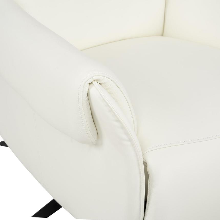Torrence White Leather Power Swivel Recliner w/Massage  alternate image, 15 of 17 images.