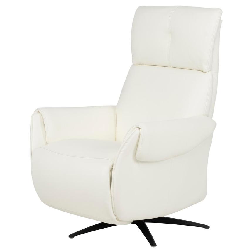 Torrence White Leather Power Recliner main image, 1 of 16 images.