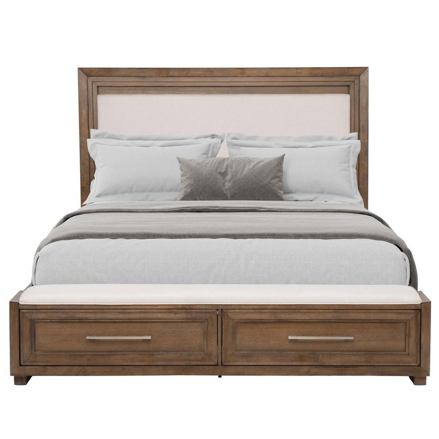 Vigo Brown Queen Storage Panel Bed  alternate image, 2 of 5 images.