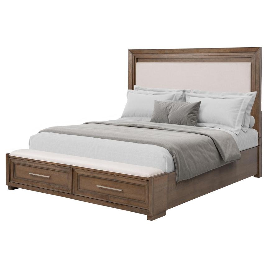 Vigo Brown King Storage Panel Bed main image, 1 of 8 images.