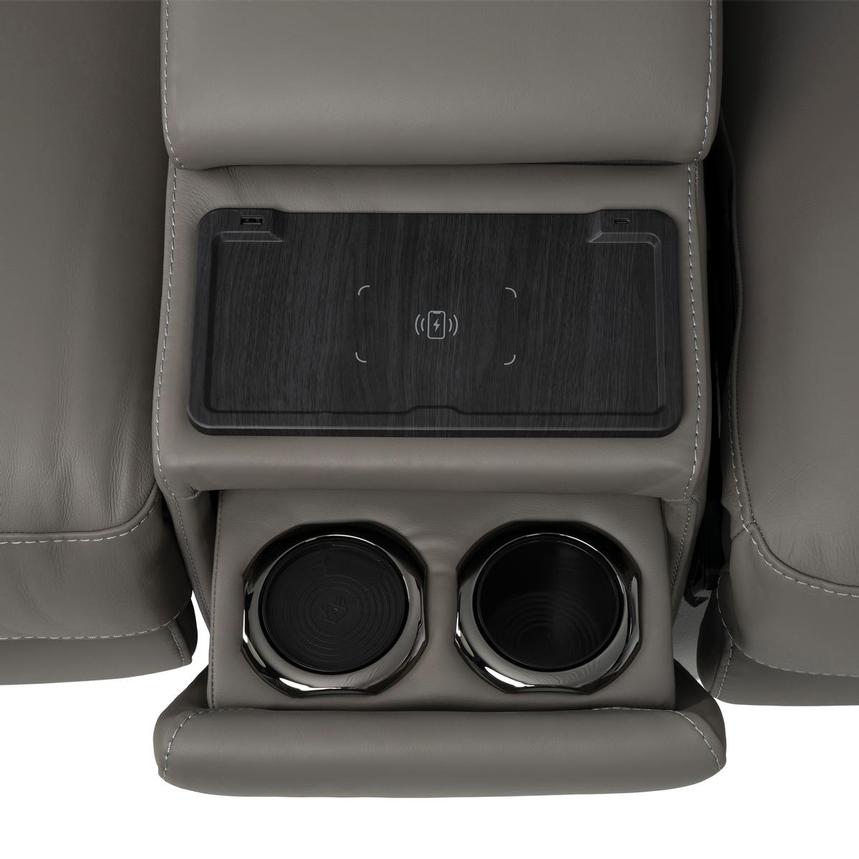 Luke 2.0 Dark Gray Home Theater Leather Seating with 5PCS/2PWR  alternate image, 10 of 12 images.