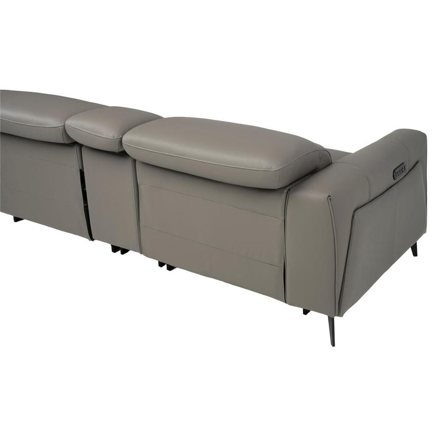 Luke 2.0 Dark Gray Home Theater Leather Seating with 5PCS/3PWR alternate image, 5 of 11 images.