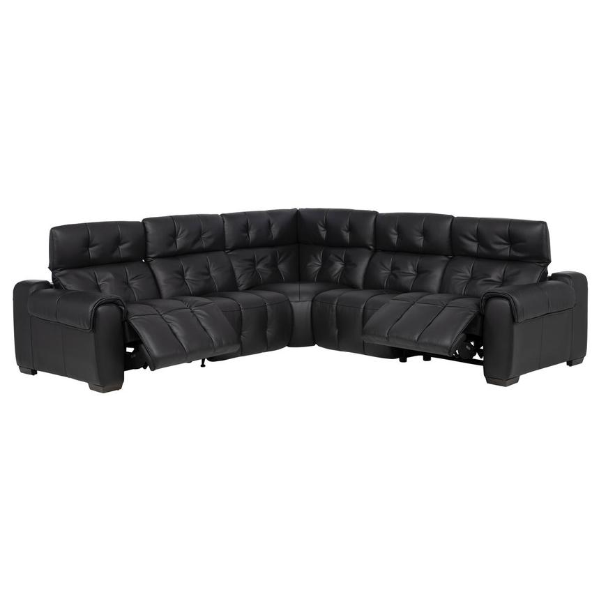 Obsidian Leather Power Reclining Sectional with 5PCS/2PWR alternate image, 3 of 11 images.