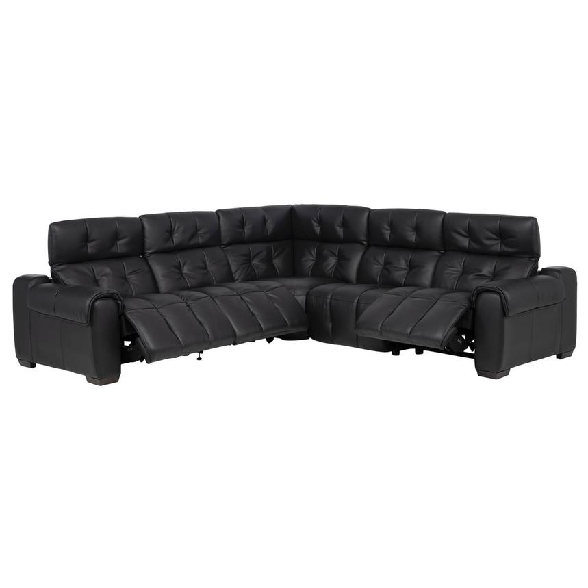 Obsidian Leather Power Reclining Sectional with 5PCS/3PWR alternate image, 3 of 19 images.