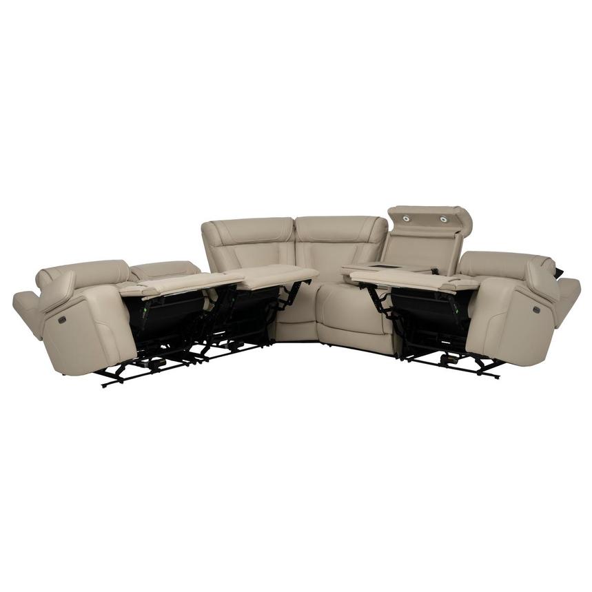 Odyssey Beige Leather Power Reclining Sectional with 5PCS/3PWR  alternate image, 2 of 9 images.