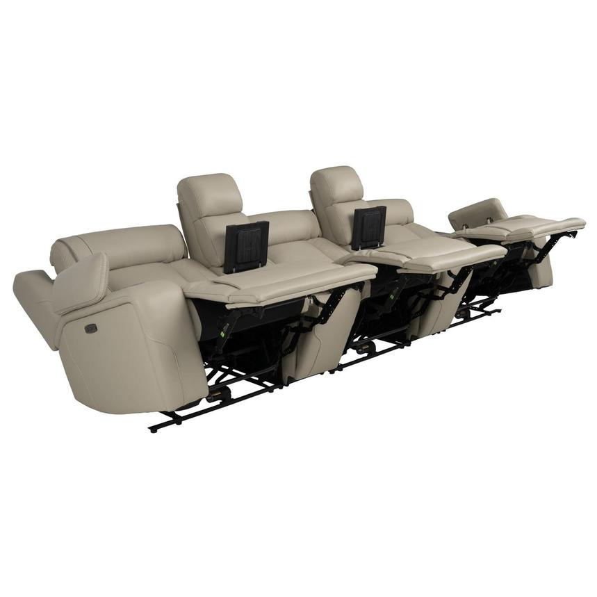Odyssey Beige 5PCS/3PWR Home Theater Leather Seating w/Beverage Cooler alternate image, 3 of 5 images.