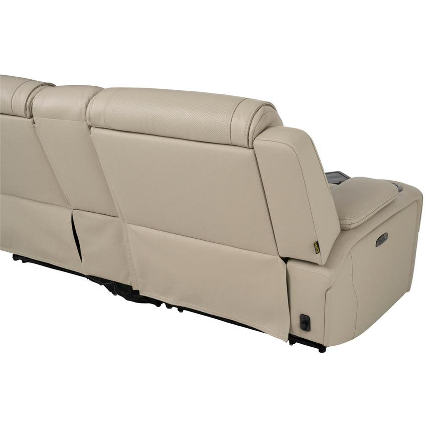 Odyssey Beige 6PCS/3PWR Leather Power Reclining Sectional w/Beverage Cooler  alternate image, 5 of 28 images.