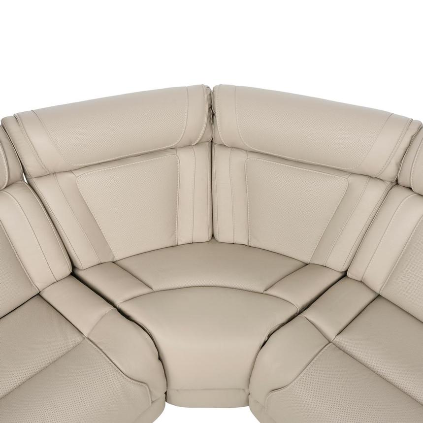 Odyssey Beige 6PCS/3PWR Leather Power Reclining Sectional w/Beverage Cooler  alternate image, 7 of 28 images.