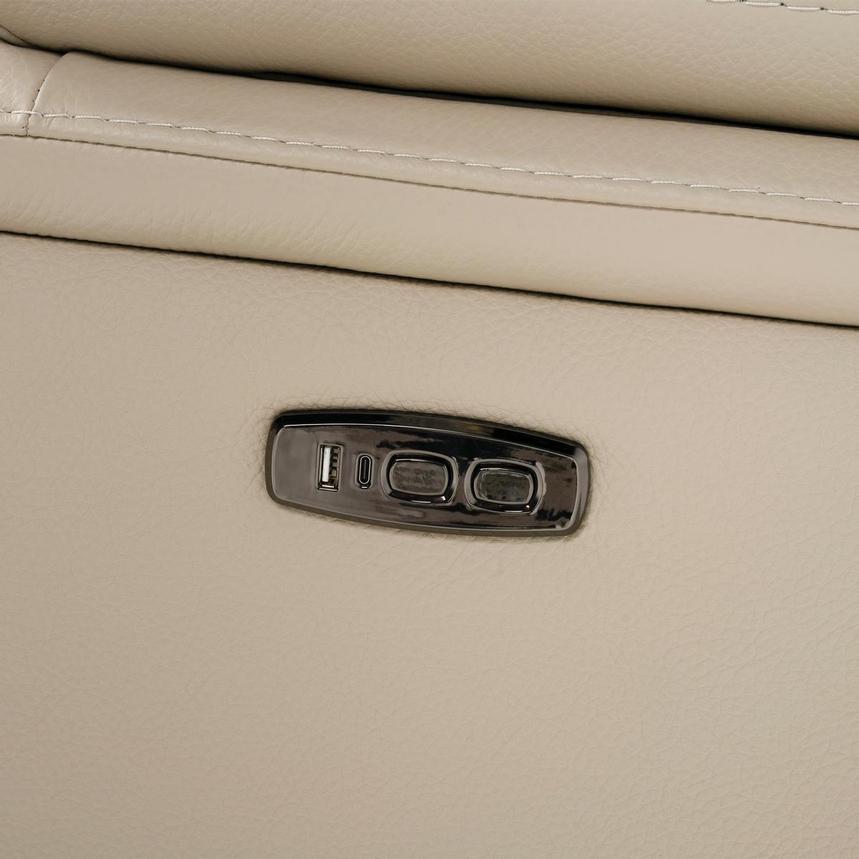 Odyssey Beige 6PCS/3PWR Leather Power Reclining Sectional w/Beverage Cooler  alternate image, 24 of 28 images.