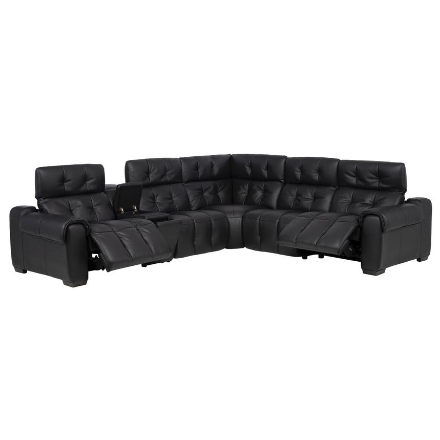 Obsidian Leather Power Reclining Sectional with 6PCS/2PWR alternate image, 3 of 16 images.