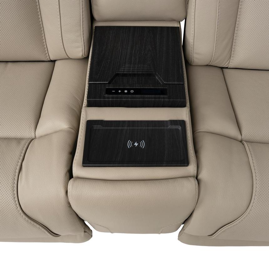 Odyssey Beige 6PCS/3PWR Leather Power Reclining Sectional w/Beverage Cooler  alternate image, 7 of 16 images.