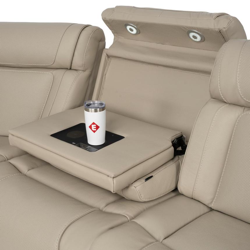 Odyssey Beige 6PCS/3PWR Leather Power Reclining Sectional w/Beverage Cooler  alternate image, 12 of 17 images.