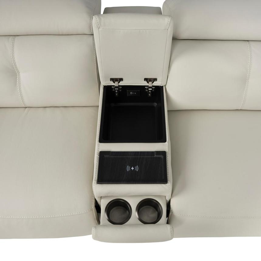 Kamet Ivory Leather Power Reclining Sectional with 6PCS/3PWR alternate image, 5 of 8 images.