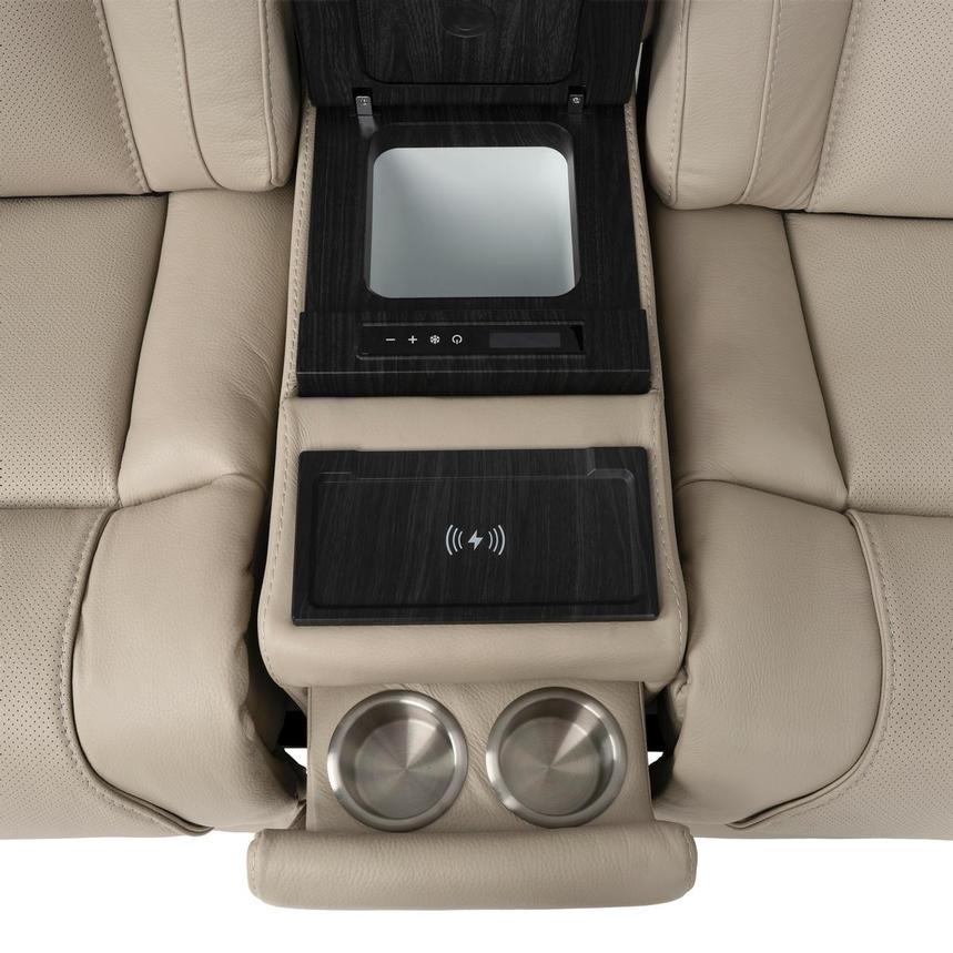 Odyssey Beige 7PCS/3PWR Leather Power Reclining Sectional w/Beverage Cooler  alternate image, 7 of 15 images.