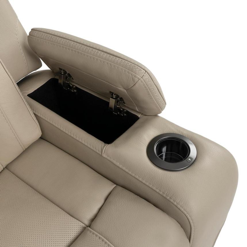 Odyssey Beige 7PCS/3PWR Leather Power Reclining Sectional w/Beverage Cooler  alternate image, 12 of 15 images.