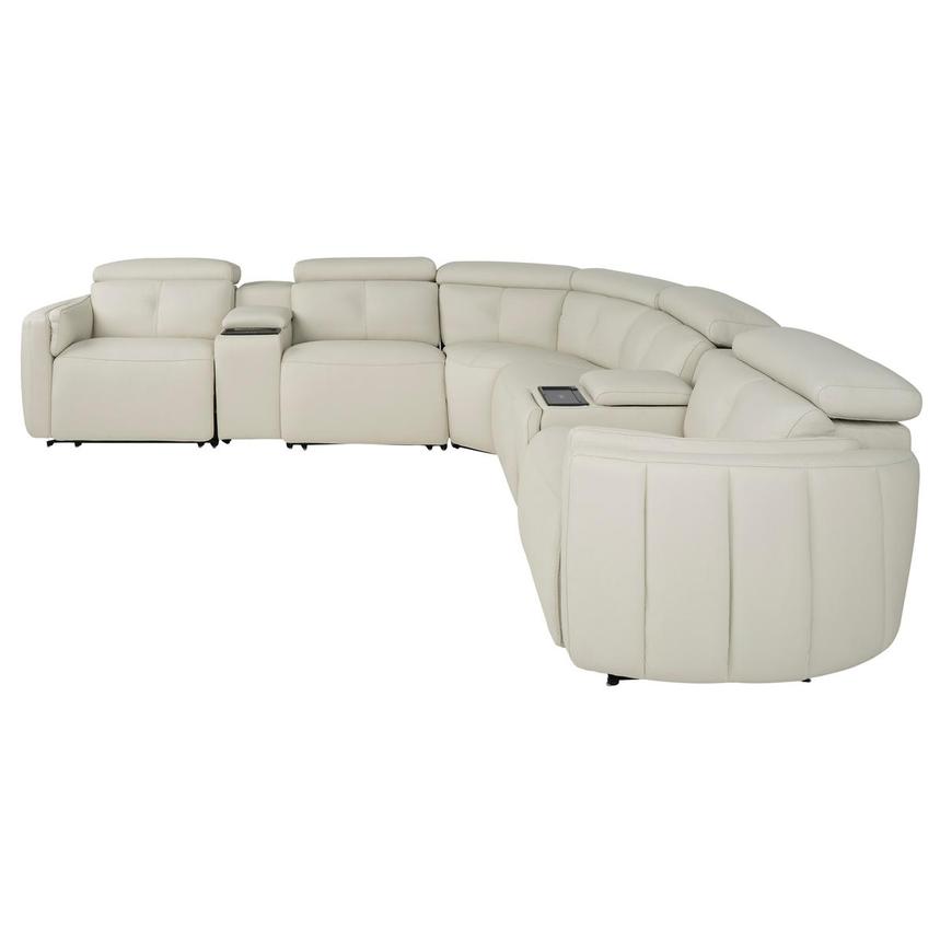 Kamet Ivory Leather Power Reclining Sectional with 7PCS/3PWR  alternate image, 7 of 12 images.