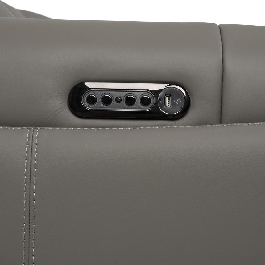 Luke 2.0 Dark Gray Leather Power Reclining Sectional with 7PCS/3PWR alternate image, 11 of 12 images.