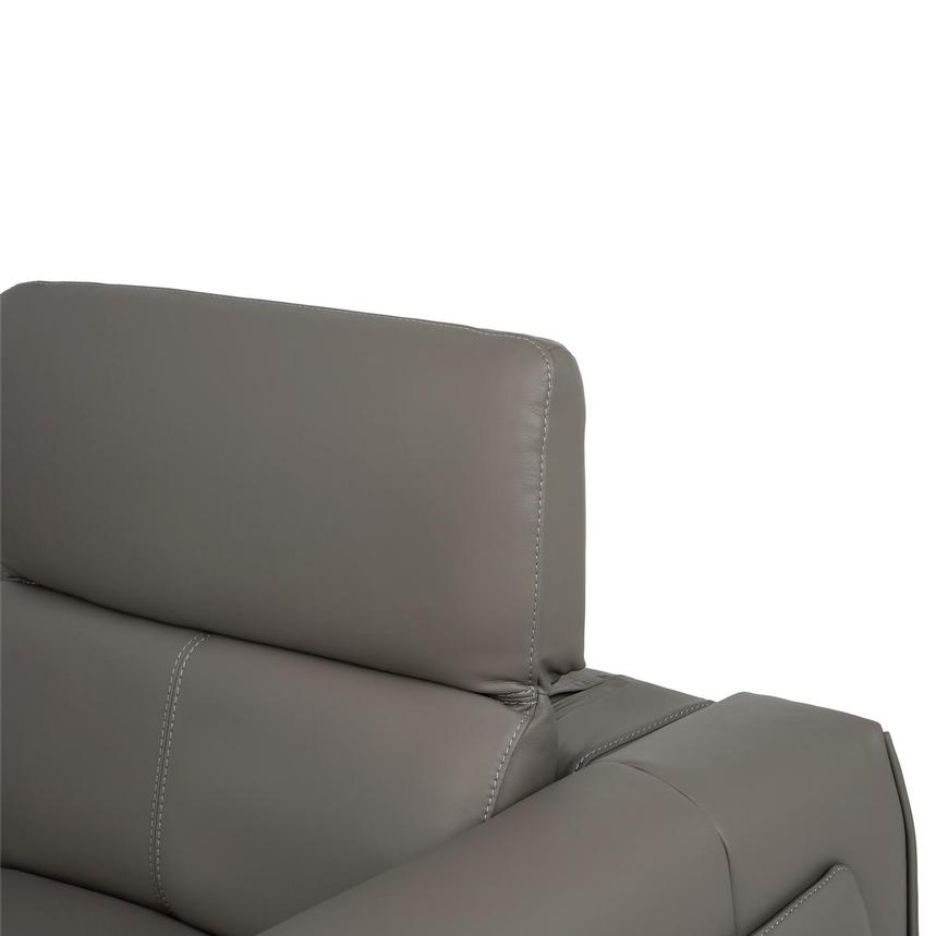 Luke 2.0 Dark Gray Leather Power Reclining Sectional with 5PCS/2PWR alternate image, 6 of 9 images.