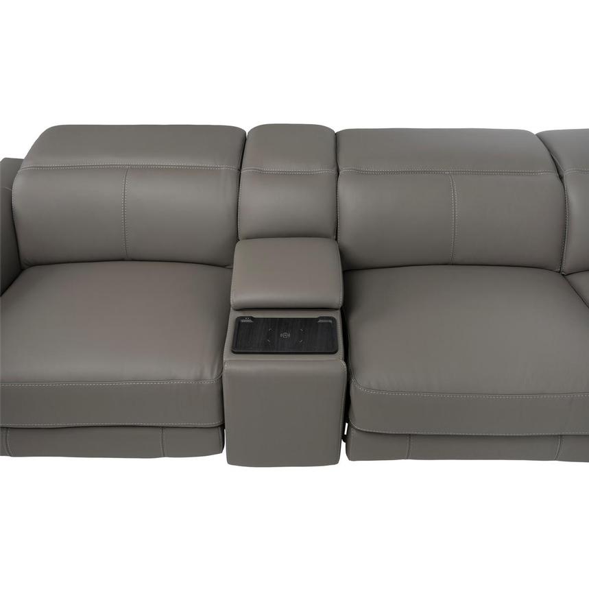 Luke 2.0 Dark Gray Leather Power Reclining Sectional with 6PCS/2PWR alternate image, 6 of 14 images.
