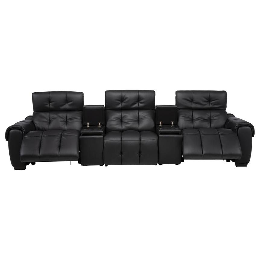 Obsidian Home Theater Leather Seating with 5PCS/2PWR alternate image, 3 of 12 images.