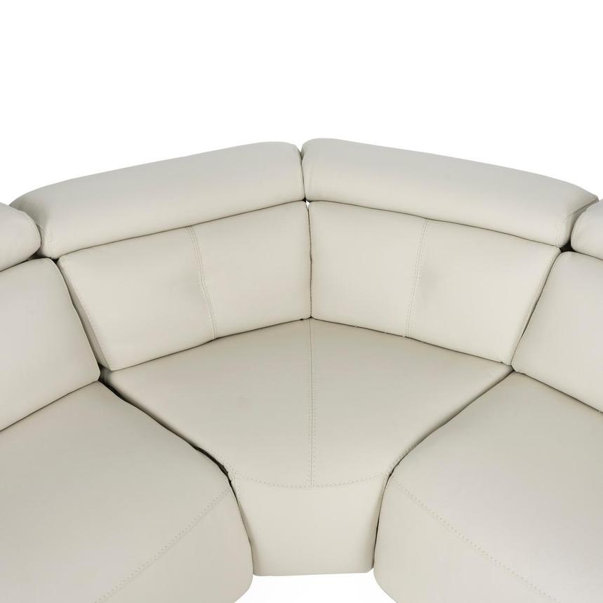 Kamet Ivory Leather Power Reclining Sectional with 5PCS/3PWR alternate image, 5 of 8 images.