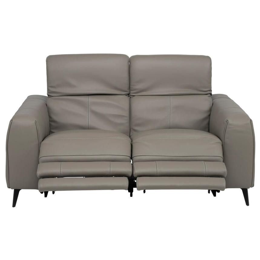 Luke 2.0 Dark Gray Leather Reclining Loveseat  alternate image, 2 of 10 images.