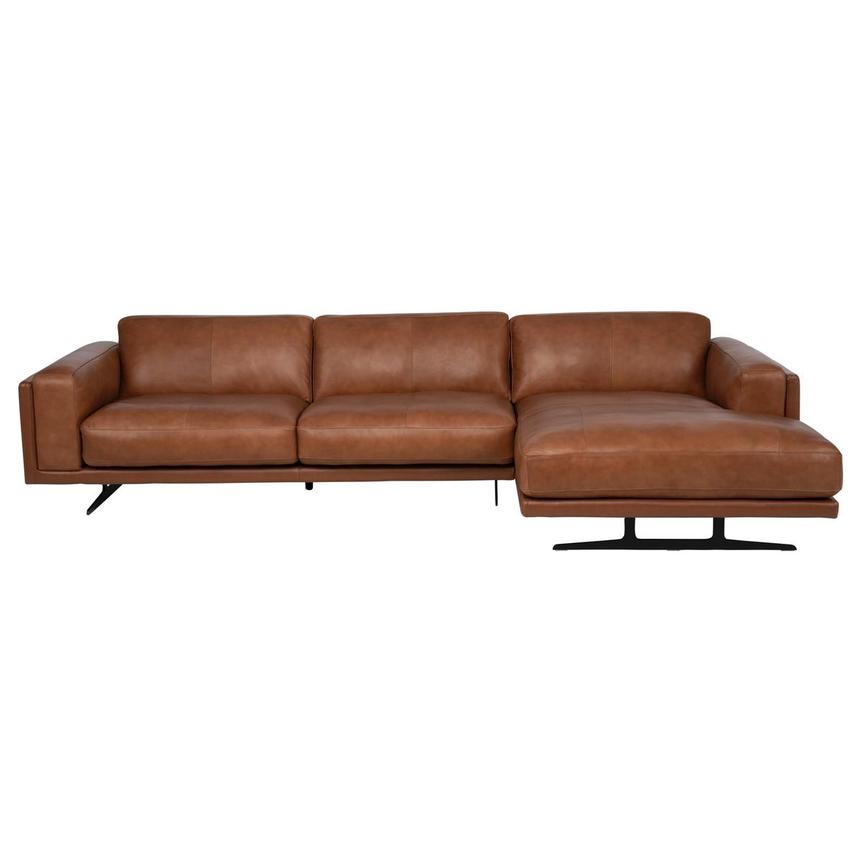 Palermo Tan Leather Sofa w/Right Chaise main image, 1 of 9 images.