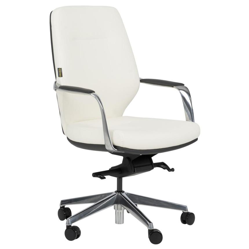 Yoshi White Low Back Desk Chair alternate image, 3 of 12 images.