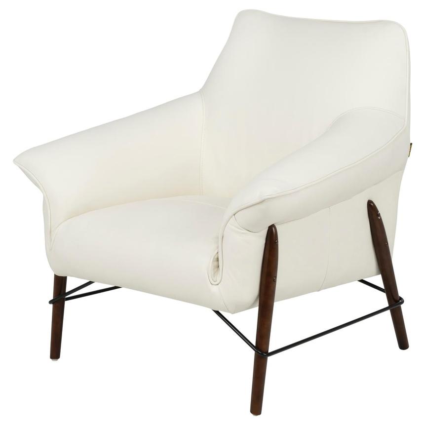 Jensen White Leather Accent Chair main image, 1 of 12 images.