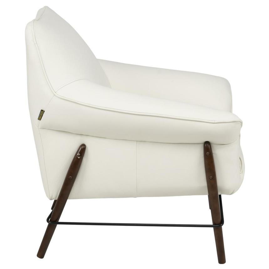 Jensen White Leather Accent Chair alternate image, 6 of 12 images.