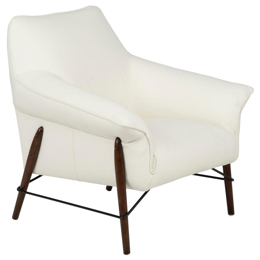 Jensen White Leather Accent Chair  alternate image, 5 of 12 images.