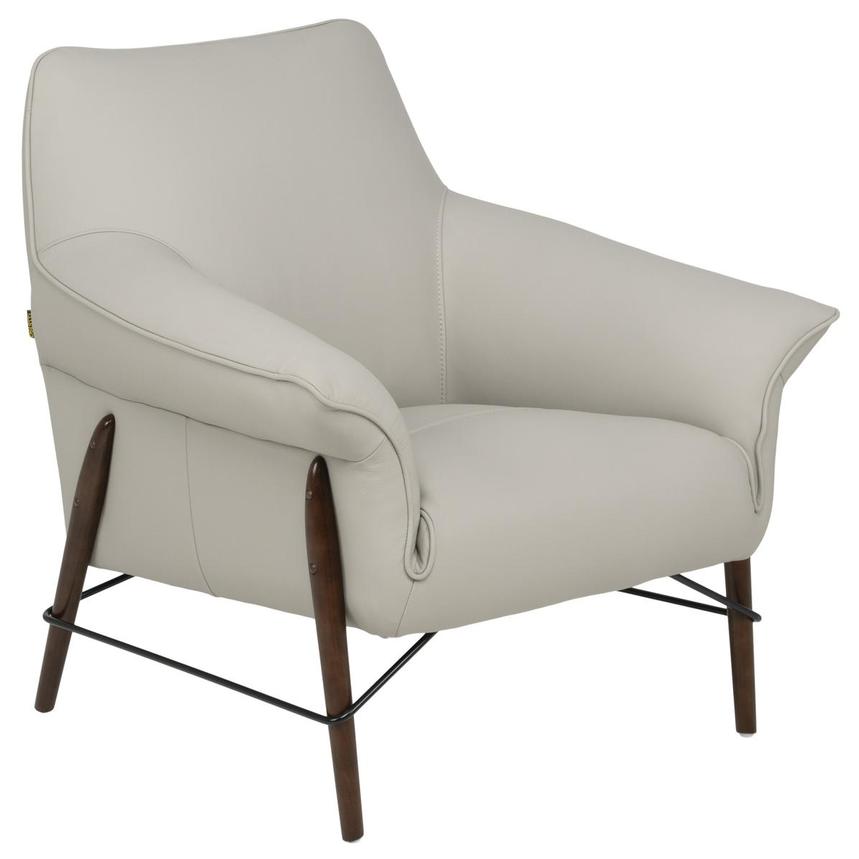 Jensen Gray Leather Accent Chair  alternate image, 5 of 11 images.