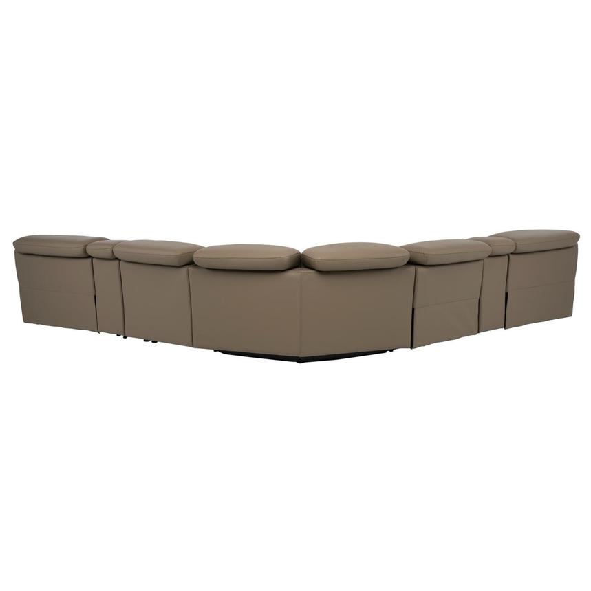 Graystone Dark Taupe Leather Power Reclining Sectional with 7PCS/3PWR  alternate image, 5 of 15 images.