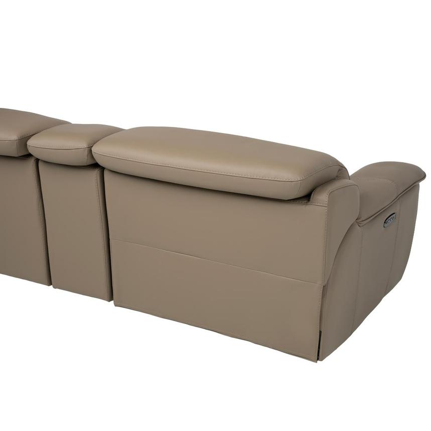 Graystone Dark Taupe Leather Power Reclining Sectional with 6PCS/2PWR  alternate image, 5 of 14 images.