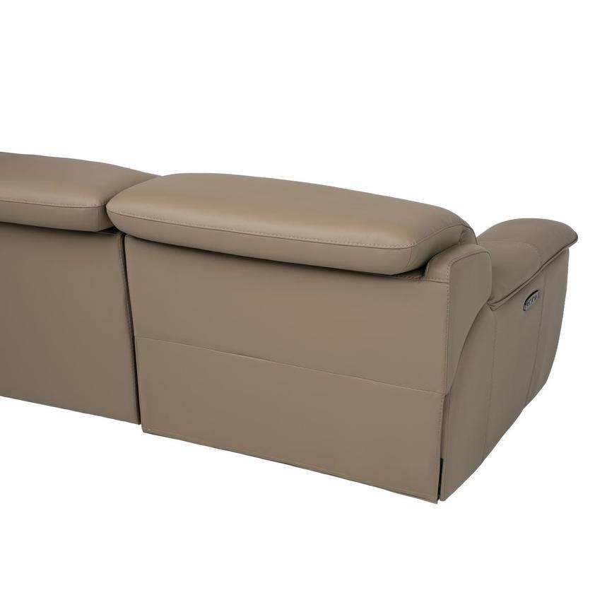 Graystone Dark Taupe Leather Power Reclining Sectional with 4PCS/2PWR alternate image, 3 of 9 images.