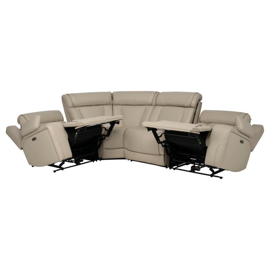 Odyssey Beige Leather Power Reclining Sectional with 4PCS/2PWR  alternate image, 2 of 9 images.