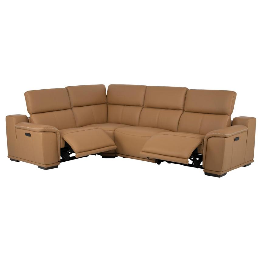 Davis 2.0 Tan Leather Power Reclining Sectional with 4PCS/2PWR alternate image, 3 of 11 images.