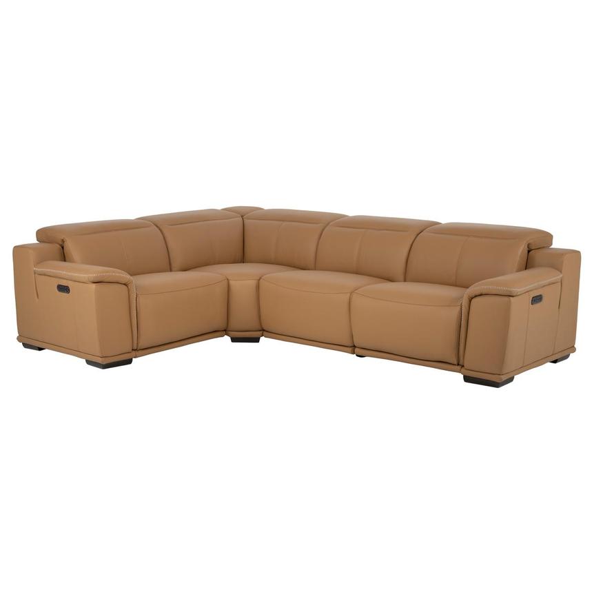 Davis 2.0 Tan Leather Power Reclining Sectional with 4PCS/2PWR  main image, 1 of 11 images.