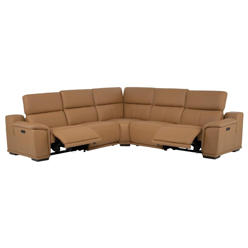 Davis 2.0 Tan Leather Power Reclining Sectional with 5PCS/2PWR alternate image, 3 of 22 images.